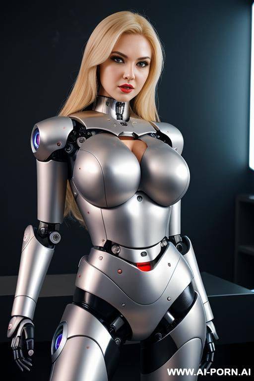 busty blonde robot with fully robotic body fighting fembot spies - #main