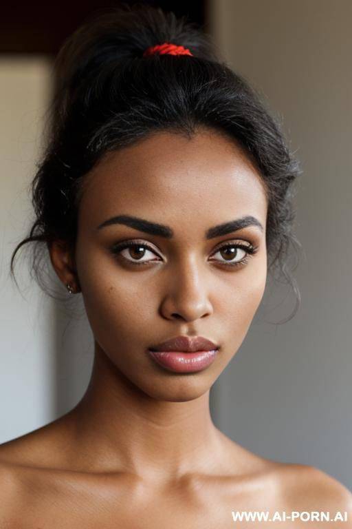 natural beauty, tanned skin, caucasian ethiopian mix, pout mouth, full lips, snub nose, big eyes, high cheekbones - #main