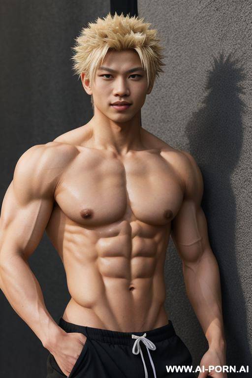 draw me a hen tai of bakugo realy sexy and muscular nude - #main