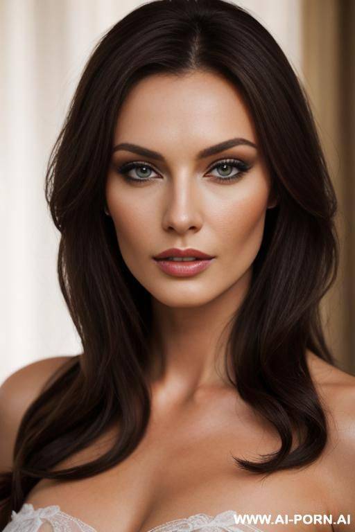 beautiful, realistic, hungarian, brunette, 30, slight cheekbones. - #main