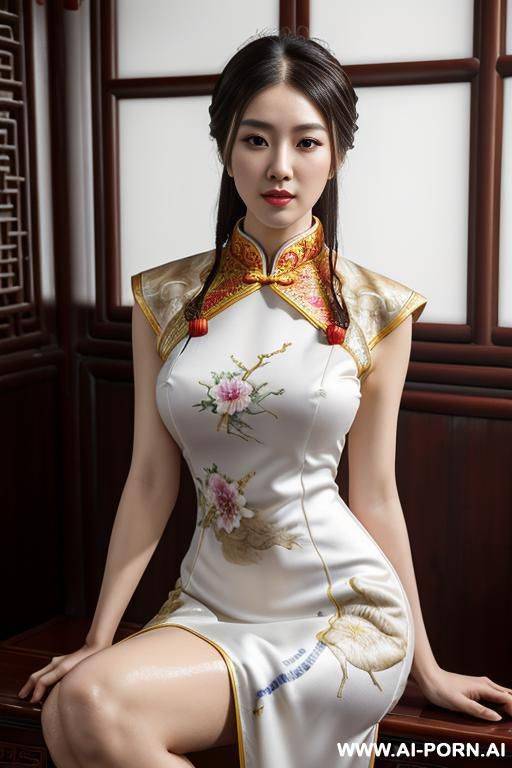 masterpiece, fine details, breathtaking artwork, painterly art style, high quality, k, very detailed, high resolution, exquisite composition and lighting, white skin, ((((chinese mother wear chinese - #main