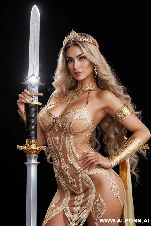 (great goddess athena) (((frontal view))) ((perfect strong muskular body)) (perfect hourglass figure), (wide hips), perfect round juicy butt, (perfect big firm boobs) (fit abs), thick thighs, (beautiful - #main