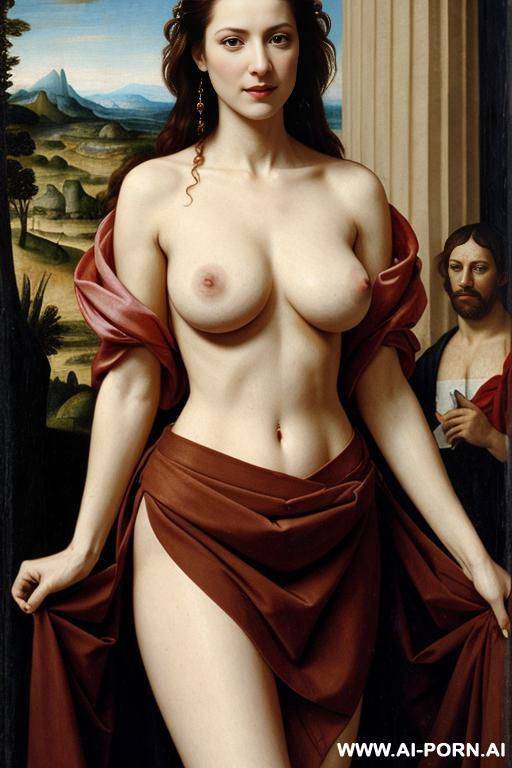 renaissance painting, topless, skirt, showing boobs - #main