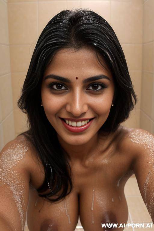 (close up) (view from below) (tanned pakistani woman) (smile) (shower) (masturbating) (rubbing pussy) - #main