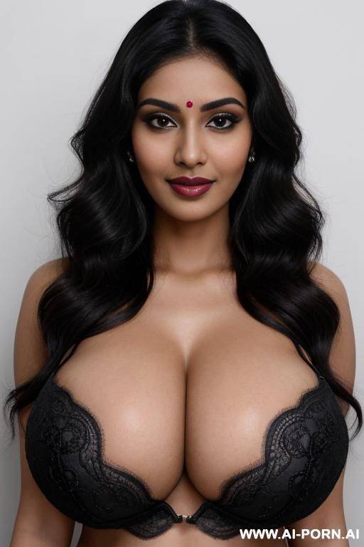 indian, f boobs, big lips, large lips, long voluminous wavy, shiny bra - #main