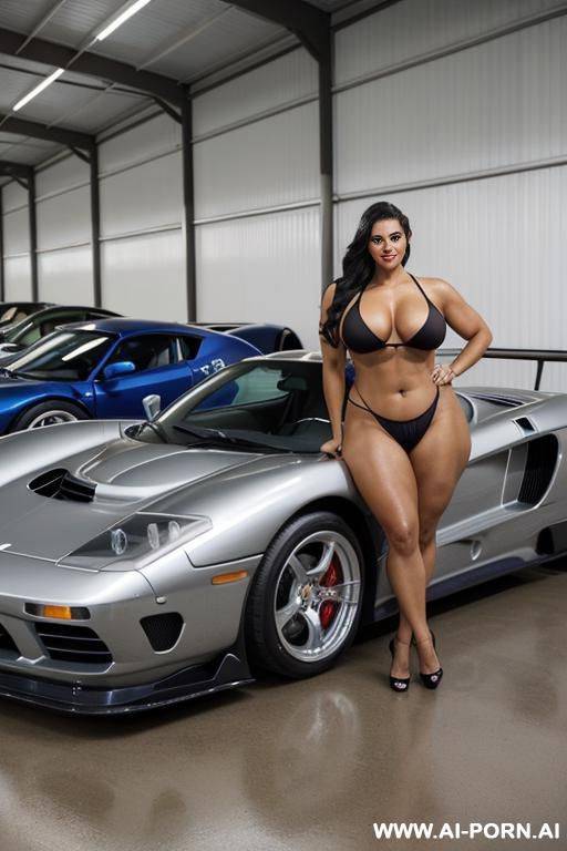 voluptuous latina. (gigantic ass), naked, with slip, high cheekbones, narrow chin, strong body, thick thighs, massive gluts, dominant pose, muscular arms, eye contact, (proud extra smile), heavy tall body, hand at hips, walking - #main