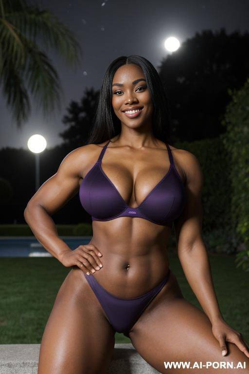 voluptuous ebony african. (gigantic ass), naked, with slip, (high cheekbones), narrow chin, strong body, thick thighs, massive gluts, dominant pose, ((muscular heavy arms)), eye contact, (proud extra - #main