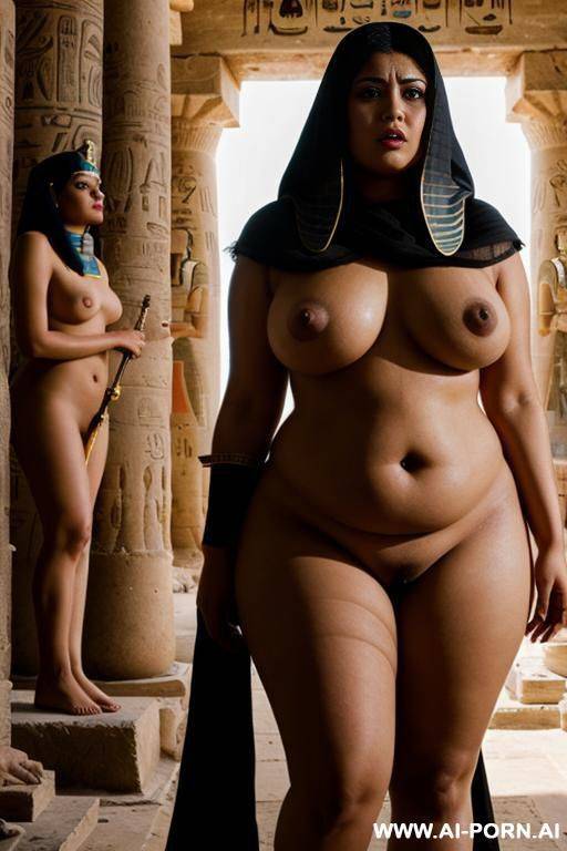 a anciwnt egyptian full naked chubby devote female temple servant is screened by an egyptian pharao and his wife - #main