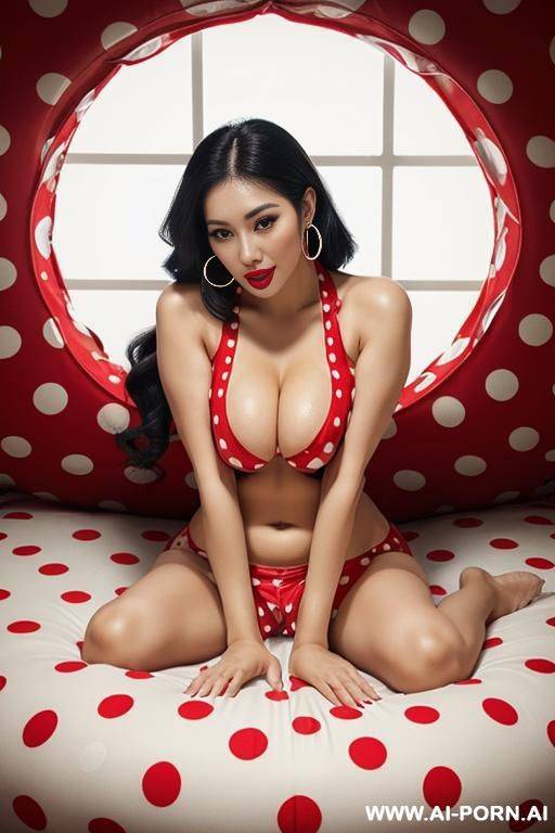 extremely pretty, full lips, button nose, ahegao, hoop earrings, round boobs, tight waist - #main