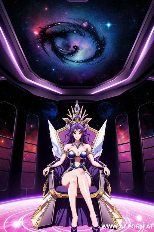 (anime art style) (close up) (space princess) (space ship throne room) - #main