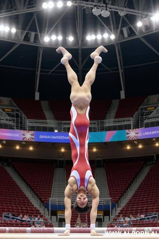 gymnastics arena, gymnast, topless, lots of people - #main