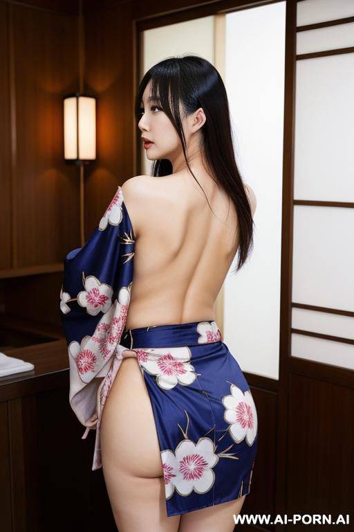 beautiful asian shows nude ass, lifted up her clothes, bent over - #main