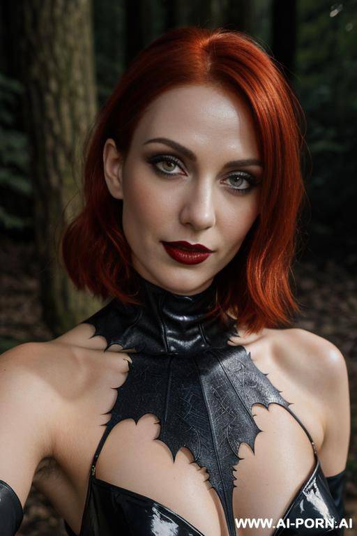confident lady vampire, sharpening her twin swords, vampire teeth, seductive wide smile, deep forests old ruins, (hypnotic glow art), magic silver eyes, naked shoulders, ashen skin, high contrast - #main