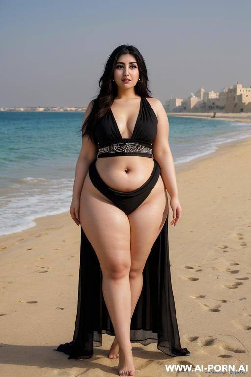 pretty face chubby naked stomach wide hips full body view oiled - #main