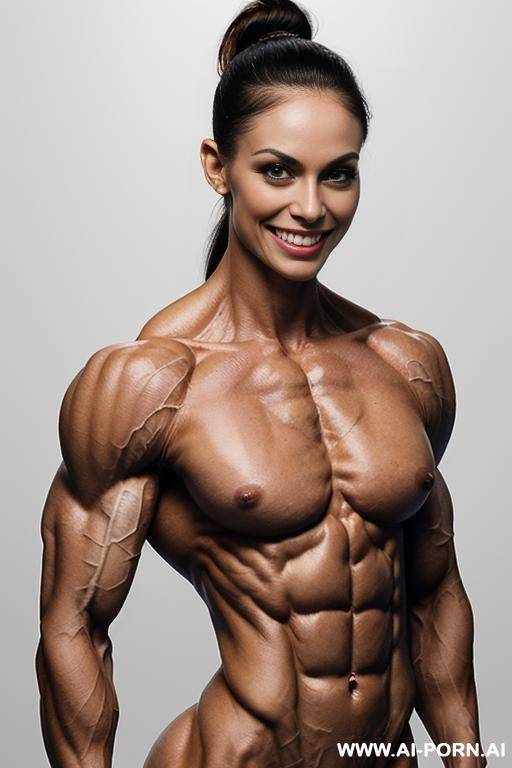(white background), real life, ((pallid skin)), shiny skin, realistic nipple, ((nude)), ((naked)), (frontal view), (vagina), (((short))), (narrow waist), ((very slender)), (((very gaunt))), nipple, (look - #main