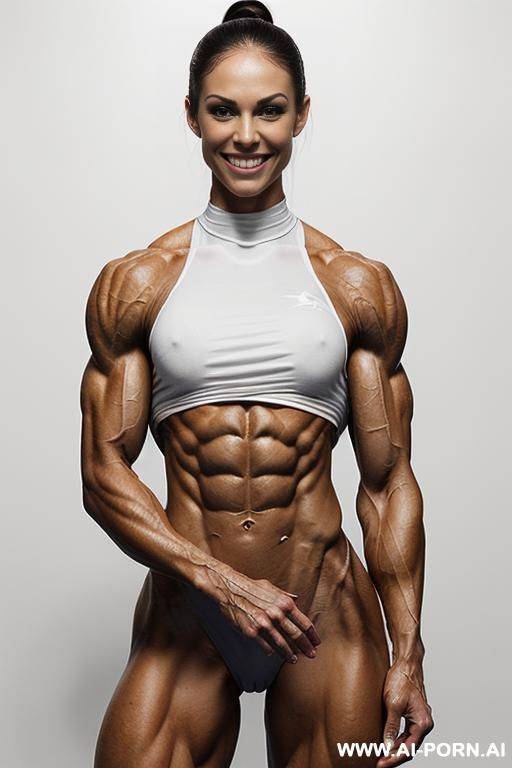 (white background), real life, ((pallid skin)), shiny skin, realistic nipple, ((nude)), ((naked)), (frontal view), (vagina), (((short))), (narrow waist), ((very slender)), nipple, (look straight into - #main