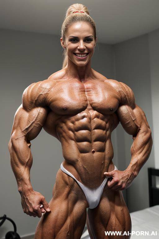 (in white bedroom), real life, ((pallid skin)), shiny skin, realistic nipple, ((nude)), ((naked)), (frontal view), (vagina), (((short frame))), ( waist), ( wrists), ((very slender)), nipple, look - #main