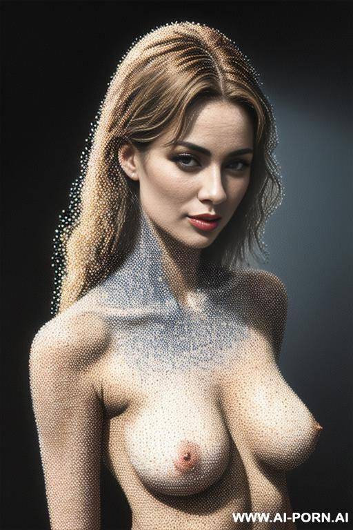 pointillist painting, topless - #main