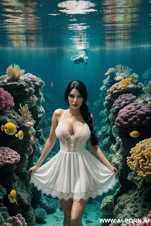beautiful, realistic, gothic, 30, slight cheekbones, black hair, white skin, athletic body, natural boobs, slight smile, makeup, standing, spreading legs, lace dress, garden background. - #main