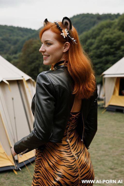 nude, naked, open jacket, laught, festival, mascara - #main