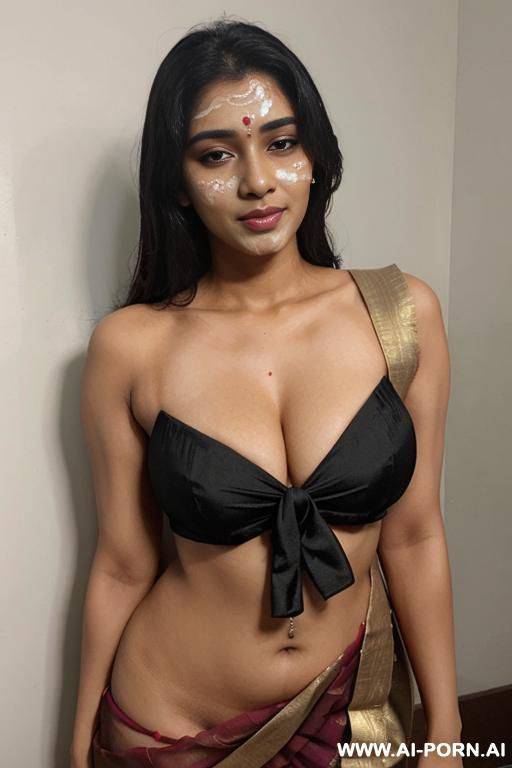 indian saree cum on face and saree - #main
