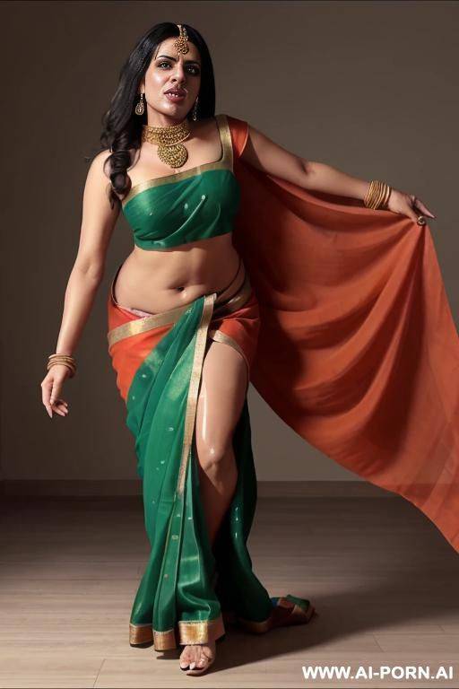 indian saree cum on face and saree - #main