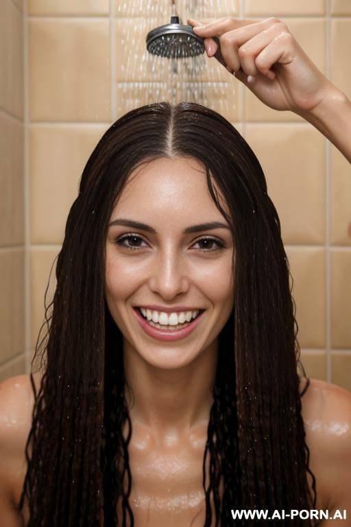 gap between front teeth, wet hair, in shower - #main