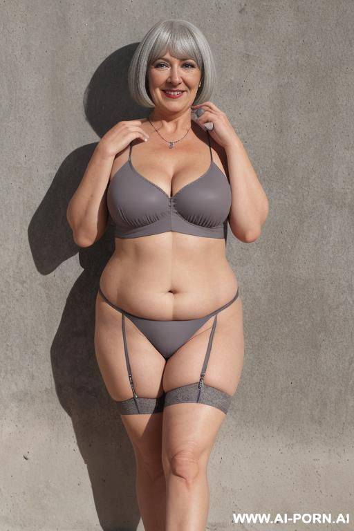 beautiful white curvy old woman fat ass with camel toe panties - #main