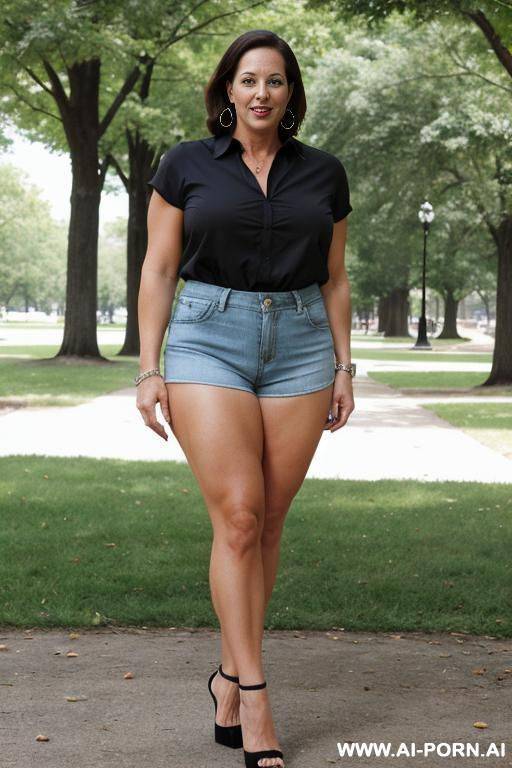 suburban mom, thick thighs, tight shorts - #main
