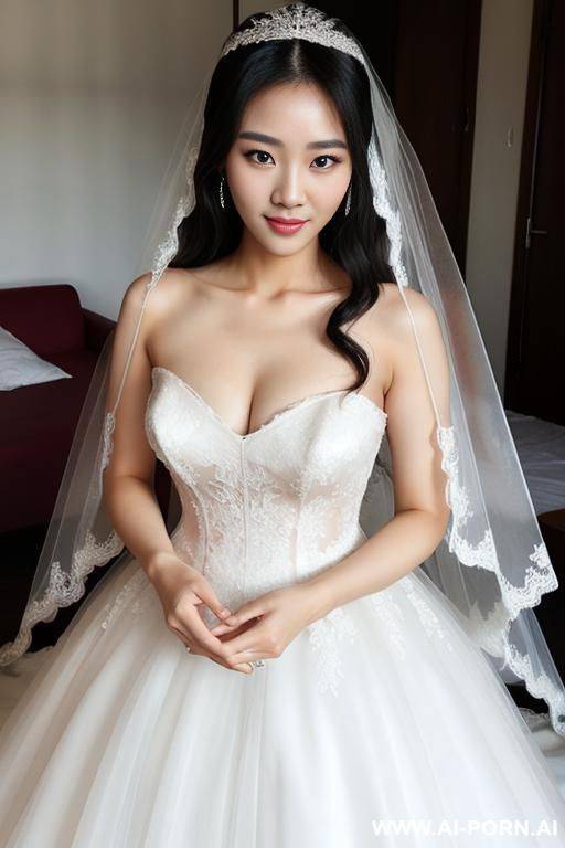 thai , ((no makeup)), ((natural)), wedding dress - #main