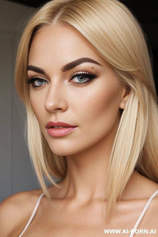 a blonde woman with blonde eyebrows and blonde eyelashes and light brwn eyes - #main