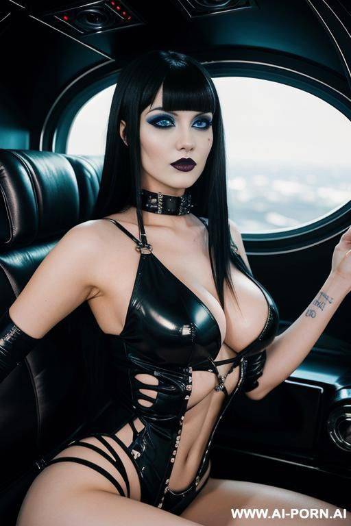 goth woman drooling over herself - #main