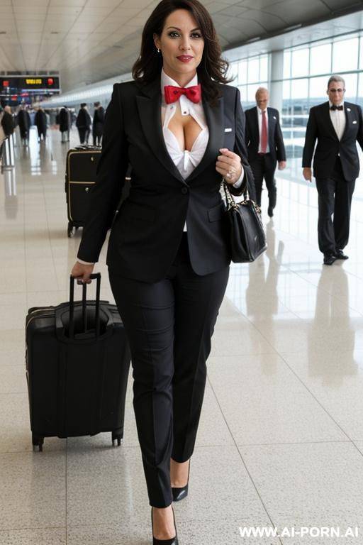 bow tie, walking through the airport - #main