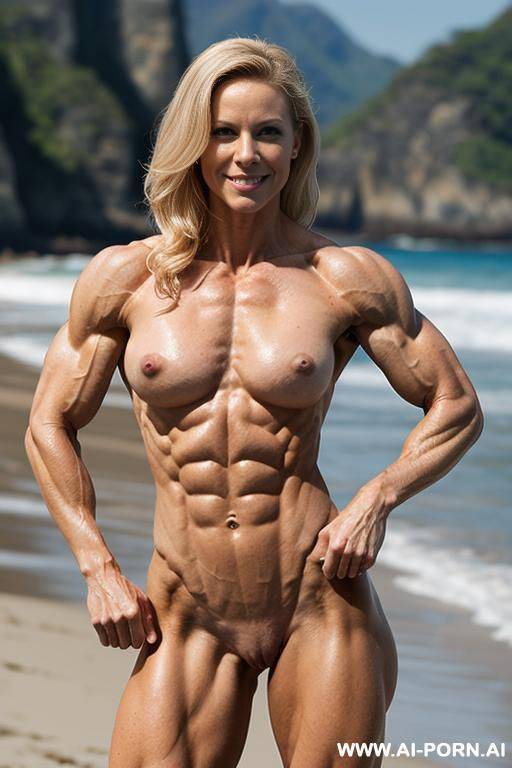 ((nude sarah crail ifbb pro)), ((topless)), ((very shredded pecs)), (abs), (delts), (traps), (very sinewy), (extremely muscular), (veiny), (muscle veins), (very slender), (muscular broad shoulders), (coy muscle pose) - #main