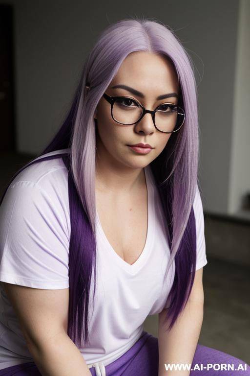 long hair, light purple hair, glasses - #main