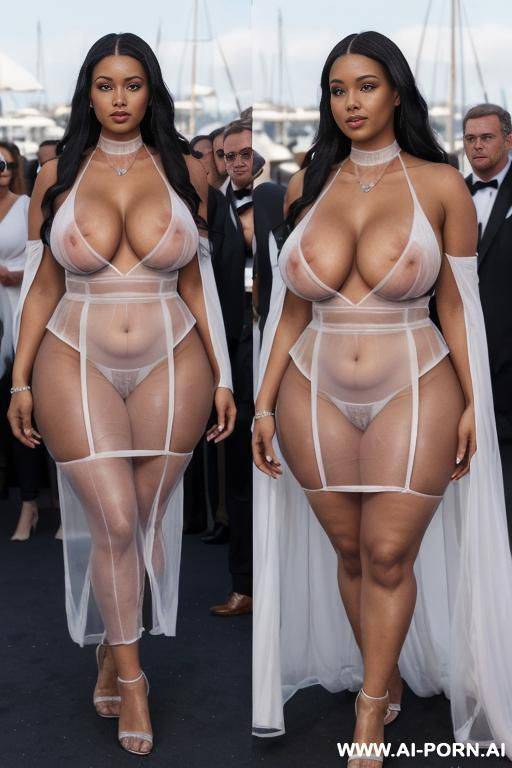 (((realistic look, ultra-realistic))) , (((real sex bomb))) ((shiny completely naked, naked oiled body)) , (((very deep down chest))) (((heavy saggy humongous droopy boobs))), (((very oversized pendulous - #main