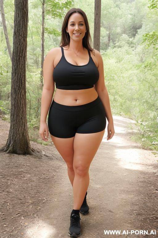 suburban mom, thick thighs, tight shorts, hiking - #main