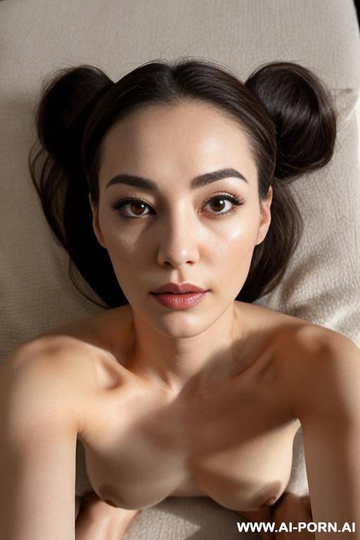 (beautiful) ((above view)) ((laying down, face down)), (women bent over, on knees) (perfect body) (total naked), (beautiful detailed face), (close up butt) - #main