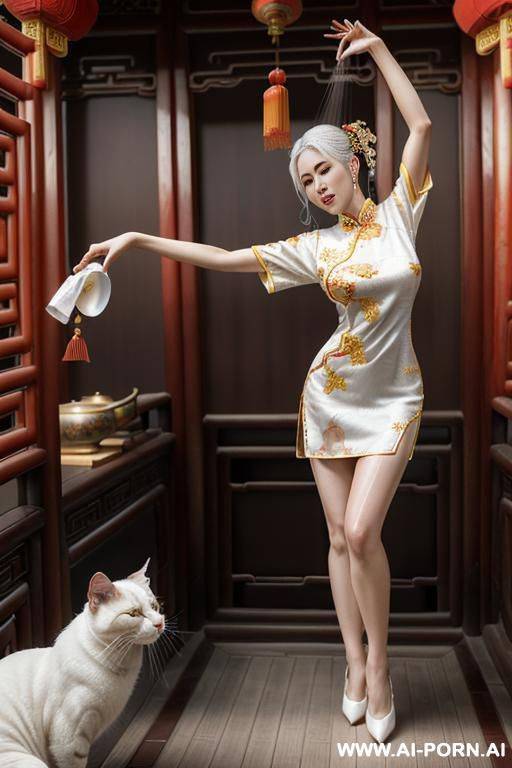 masterpiece, fine details, breathtaking artwork, painterly art style, high quality, k, very detailed, high resolution, exquisite composition and lighting, white skin, ((((chinese mother wear chinese - #main