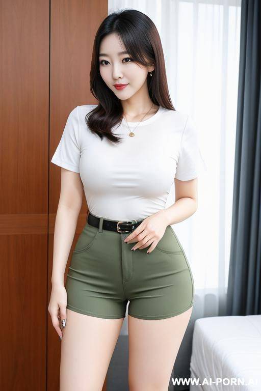 korean woman, tight shorts, thick thighs - #main