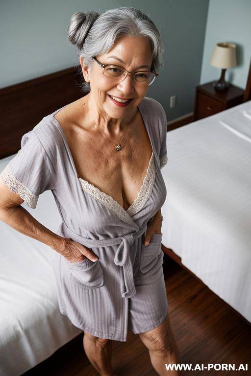 old granny, totally naked, with glasses - #main