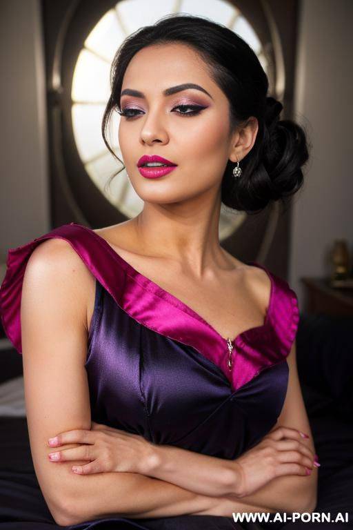 bold seductive makeup, closed eyes mouth open in orgasm - #main