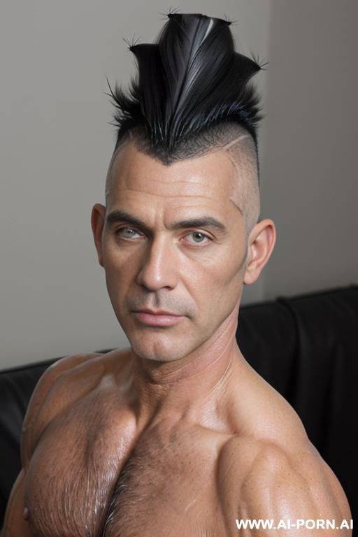 (((a very handsome older man))) (((big shaved cock))) (((black mohawk hair))) (((muscular))) (((completely naked))) - #main
