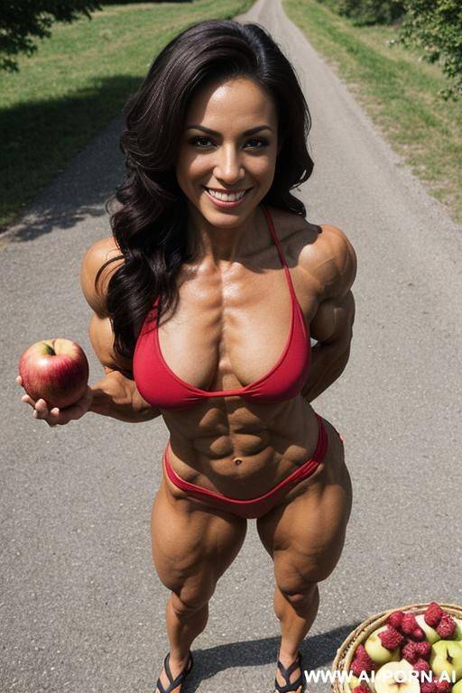 (((latina))) with ((long hair)), (((muscular short musclewoman ruby rivera))), (no makeup) , ((nude))), ((aroused big erect pointy nipples)), ((smiling)), ((very muscular)), ((very sinewy)), (((very - #main