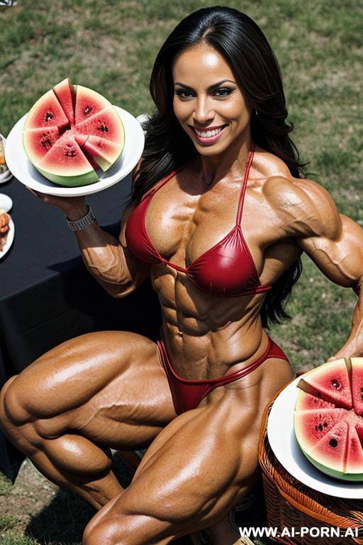 (((latina))) with ((long hair)), ((((muscular short ifbb ruby rivera)))), (no makeup) , ((nude))), ((aroused big erect pointy nipples)), ((smiling)), ((very muscular)), ((very sinewy)), (((very extremely - #main