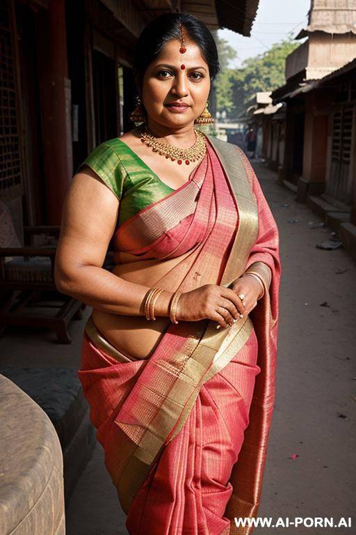 ancient indian older chubby female well situated trader in saree - #main