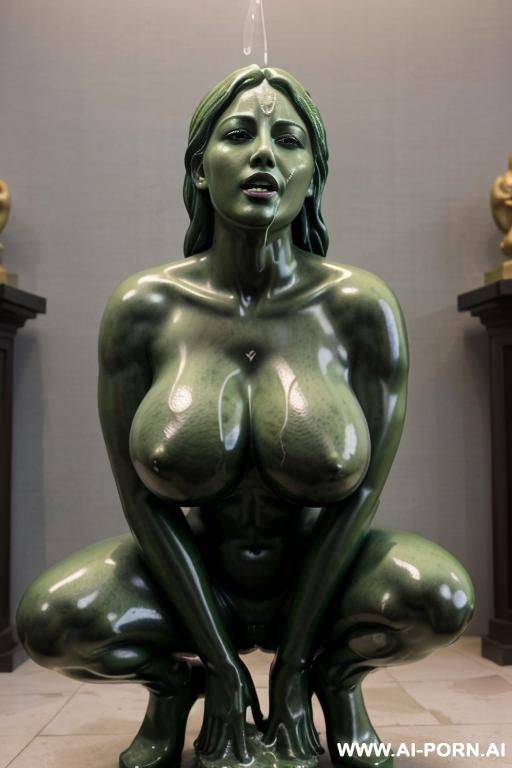 chinese woman turned into a statue, (gigantic boobs), (gigantic breast), (turned into a statue), statue, (turned to statue), (dark green statue), (cum on statue), (the whole statue is full of - #main