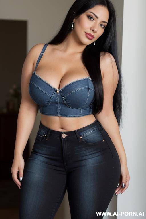 very , mexican, bimbo, hourglass figure, high rise blue jeans, eye shw, smirk - #main