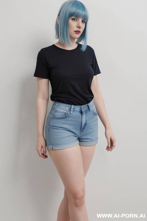 jeans shorts, t shirt, - #main