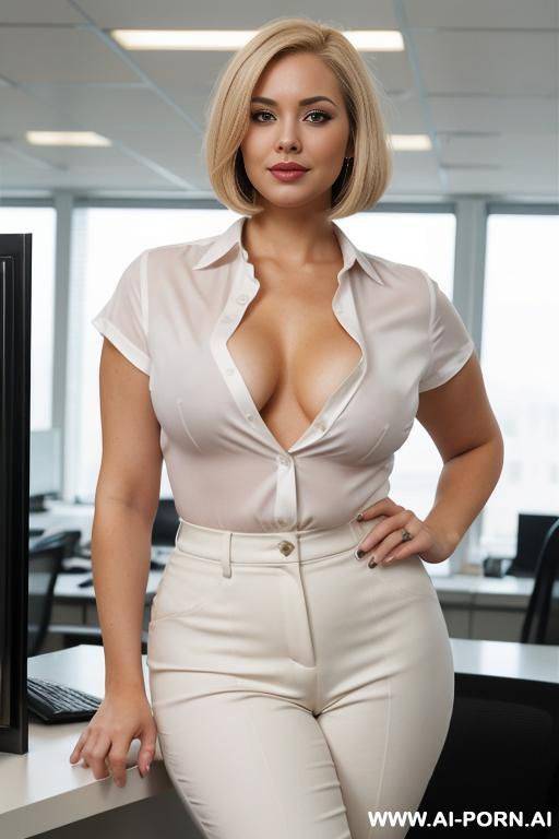 messy, bobcut hair, white shirt - #main